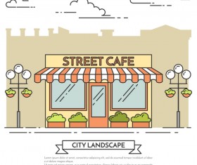 Street sweet shop vector material 03