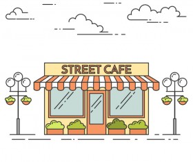Street sweet shop vector material 04
