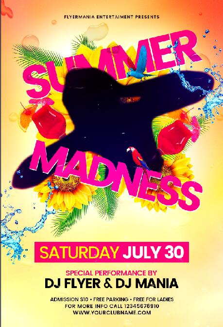 Summer Madness Flyer Psd Template