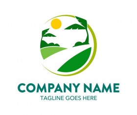 Summer logos with palm tree vectors 04