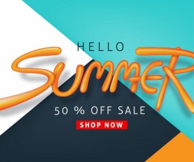 Summer sale poster vector template 03