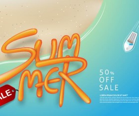 Summer sale poster vector template 04