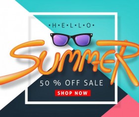 Summer sale poster vector template 06