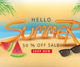 Summer sale poster vector template 08