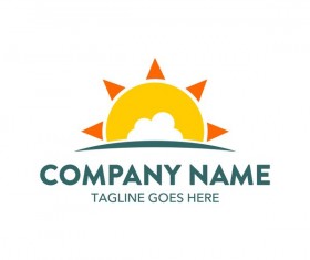 Sun with summer logo design vector