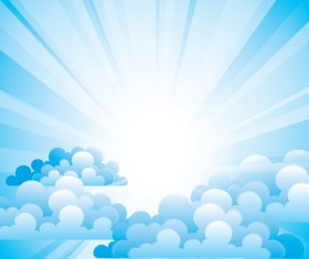 White clouds with blue sky vector background 02