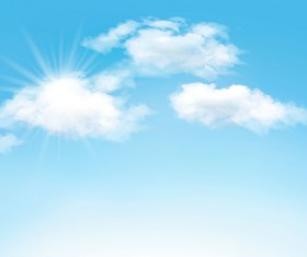 Sunlight and clouds with sky background vector 04