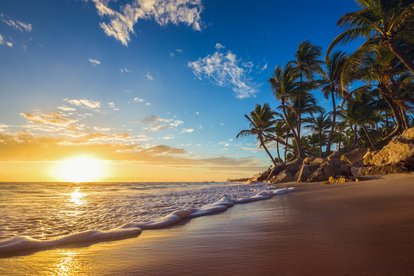 Sunrise tropical island beach view HD picture 01 free download