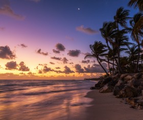 Sunset tropical island beach view Stock Photo 01