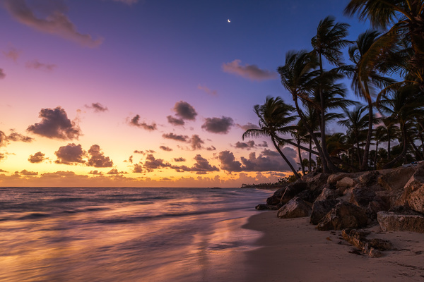 Sunset tropical island beach view Stock Photo 01