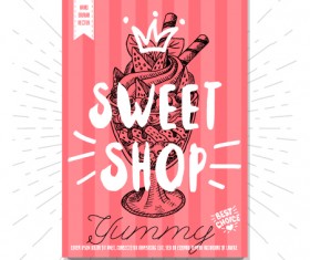 Sweet shop poster template vectors