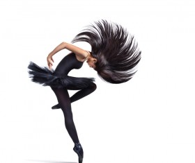 Swinging ballet beautiful hair Stock Photo