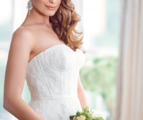The beautiful bride holds the bouquet Stock Photo 02