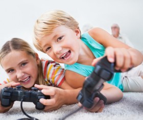 The children play games Stock Photo