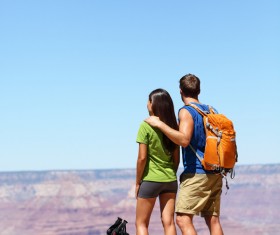 The men and women on the hill Stock Photo