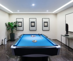 The pool table in the room Stock Photo