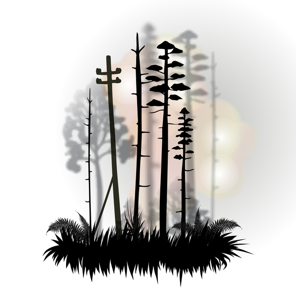 Tree silhouette with city landscape fashion vector 01