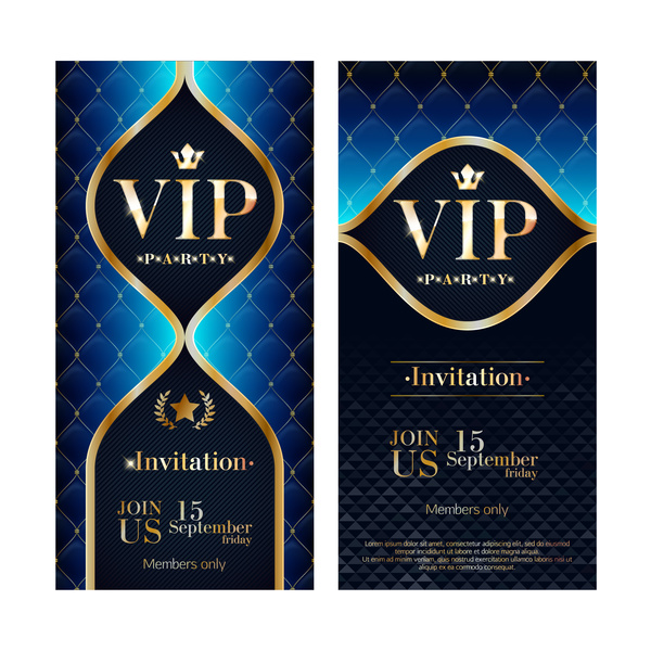 VIP vertical banner design vectors 02