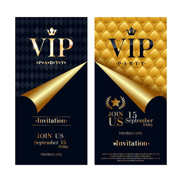 VIP vertical banner design vectors 03