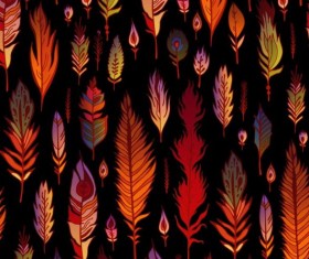 Various feather seamless pattern vector