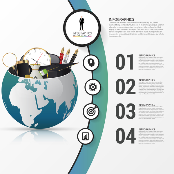 Vector creative world infographic template 01