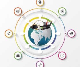 Vector creative world infographic template 06