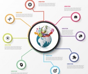 Vector creative world infographic template 07
