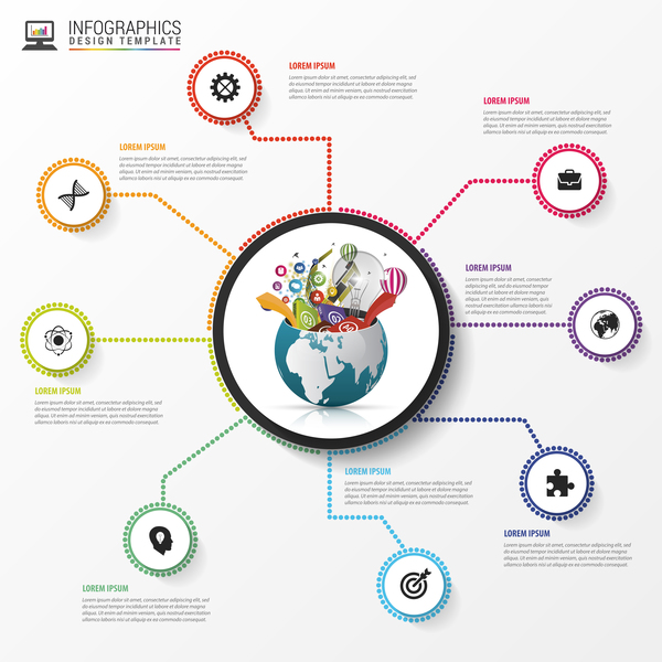 Vector creative world infographic template 07