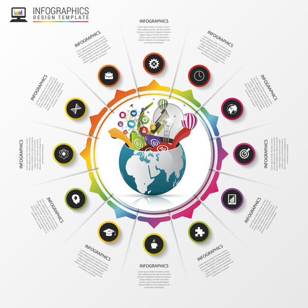 Vector creative world infographic template 15