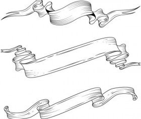Vector ribbons hand drawn material 01