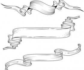 Vector ribbons hand drawn material 02
