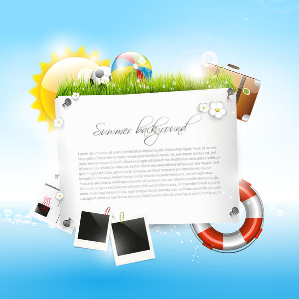 Vector travel background with summer holiday elements 01