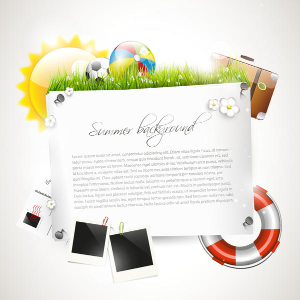 Vector travel background with summer holiday elements 03