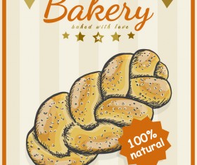 Vintage bakey poster template vectors material 01