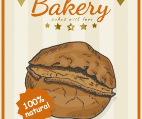 Vintage bakey poster template vectors material 03