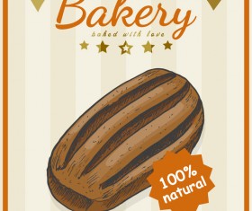 Vintage bakey poster template vectors material 04
