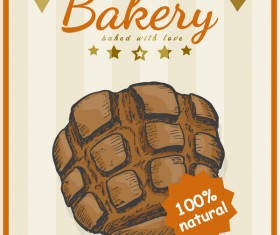 Vintage bakey poster template vectors material 05