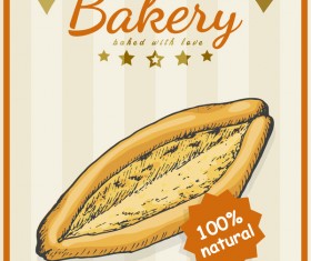 Vintage bakey poster template vectors material 07