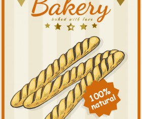 Vintage bakey poster template vectors material 08