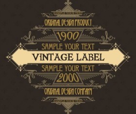 Vintage labels classical styles vectors set 02