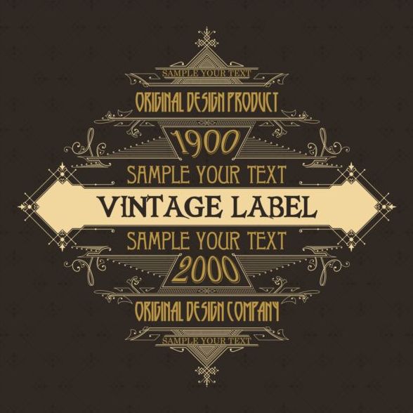 Vintage labels classical styles vectors set 02