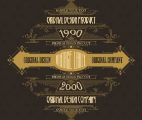 Vintage labels classical styles vectors set 03