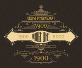 Vintage labels classical styles vectors set 04
