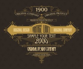 Vintage labels classical styles vectors set 05