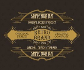 Vintage labels classical styles vectors set 06