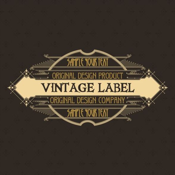 Vintage labels classical styles vectors set 07