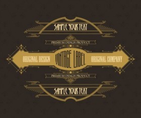 Vintage labels classical styles vectors set 08