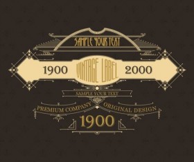 Vintage labels classical styles vectors set 09