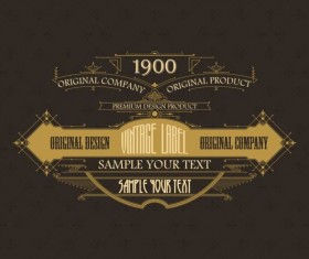 Vintage labels classical styles vectors set 10