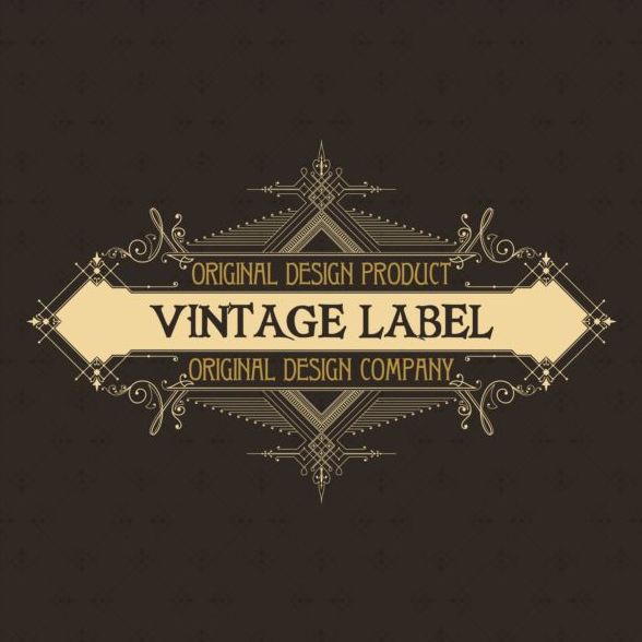 Vintage labels classical styles vectors set 12